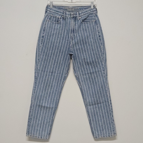 American Eagle Outfitters Denim - AMERICAN EAGLE STRIPED MOM JEANS WOMEN'S SIZE 4 SHORT